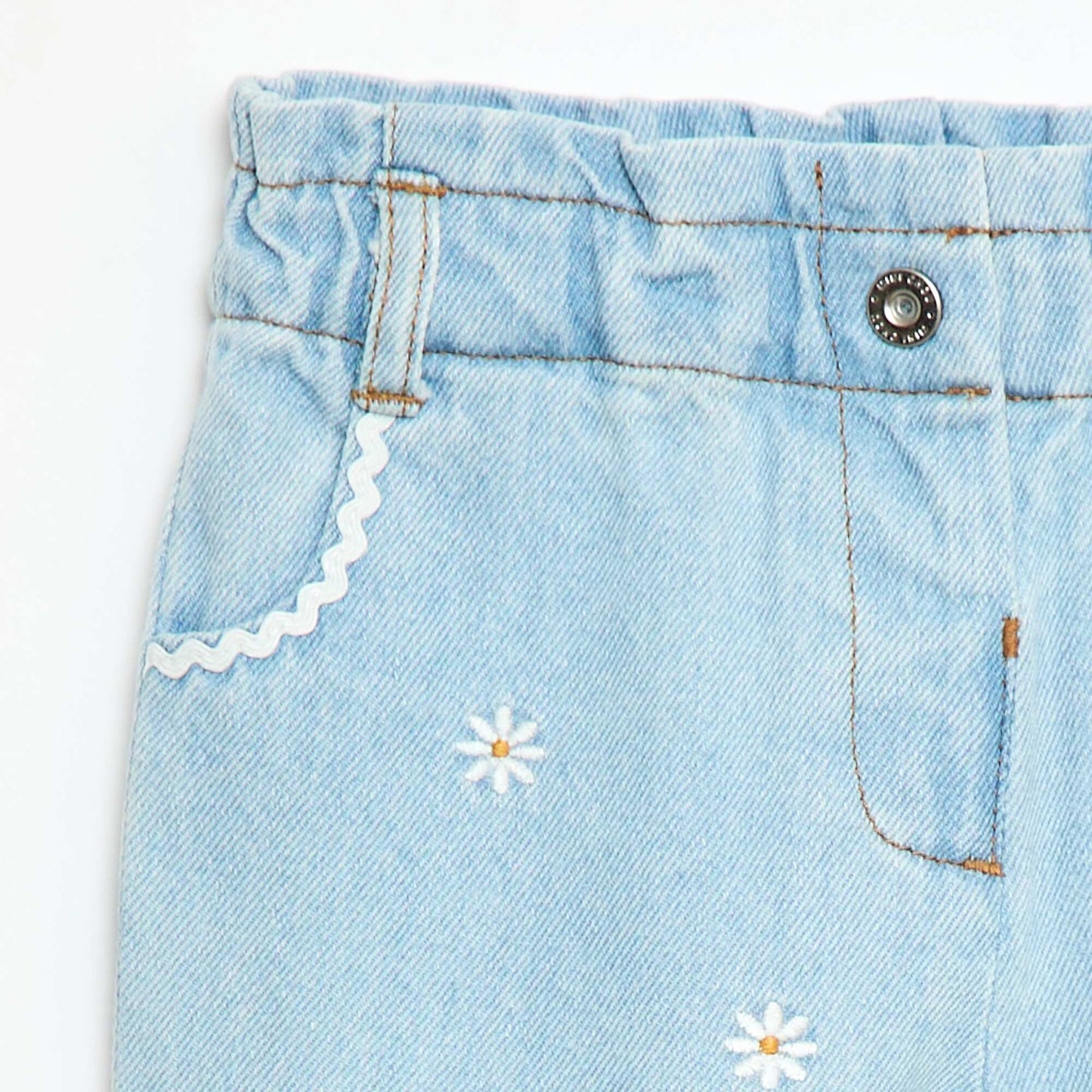 Pantalón jean estilo paperbag AZUL
