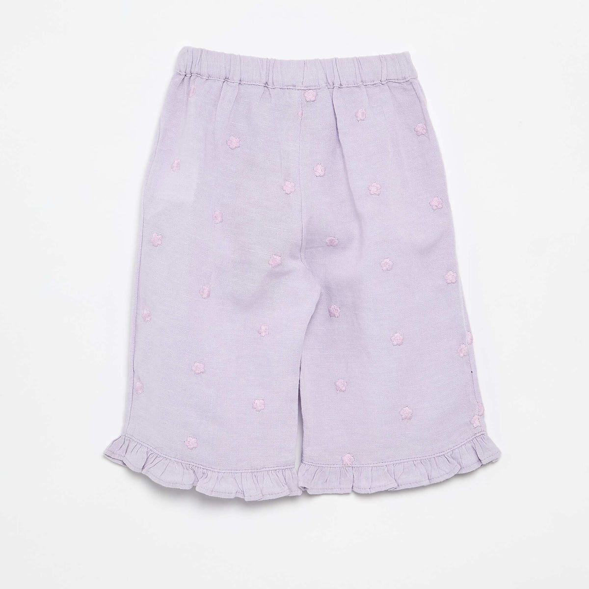 Pantalón con bordados de flores PURPURA