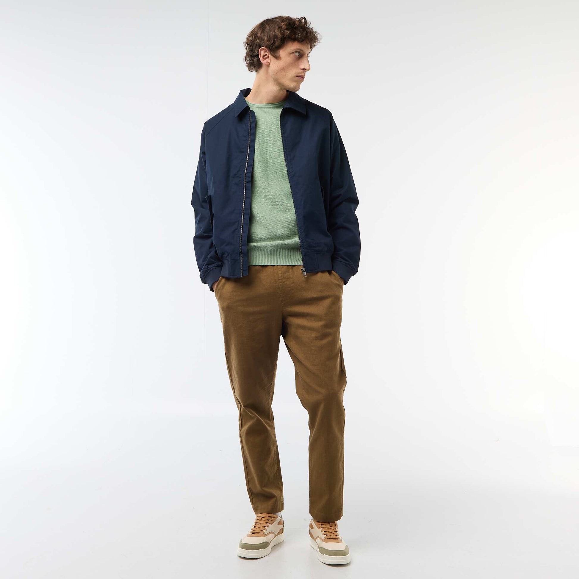 Sweater de punto nido de abeja VERDE