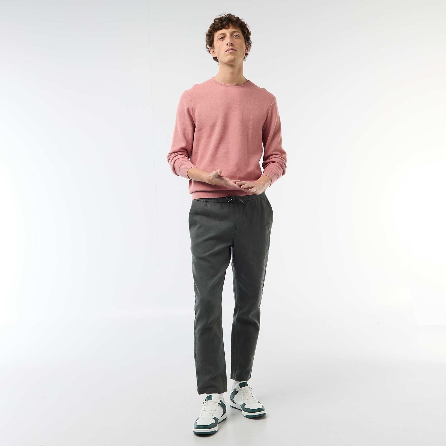 Sweater de punto nido de abeja ROSA