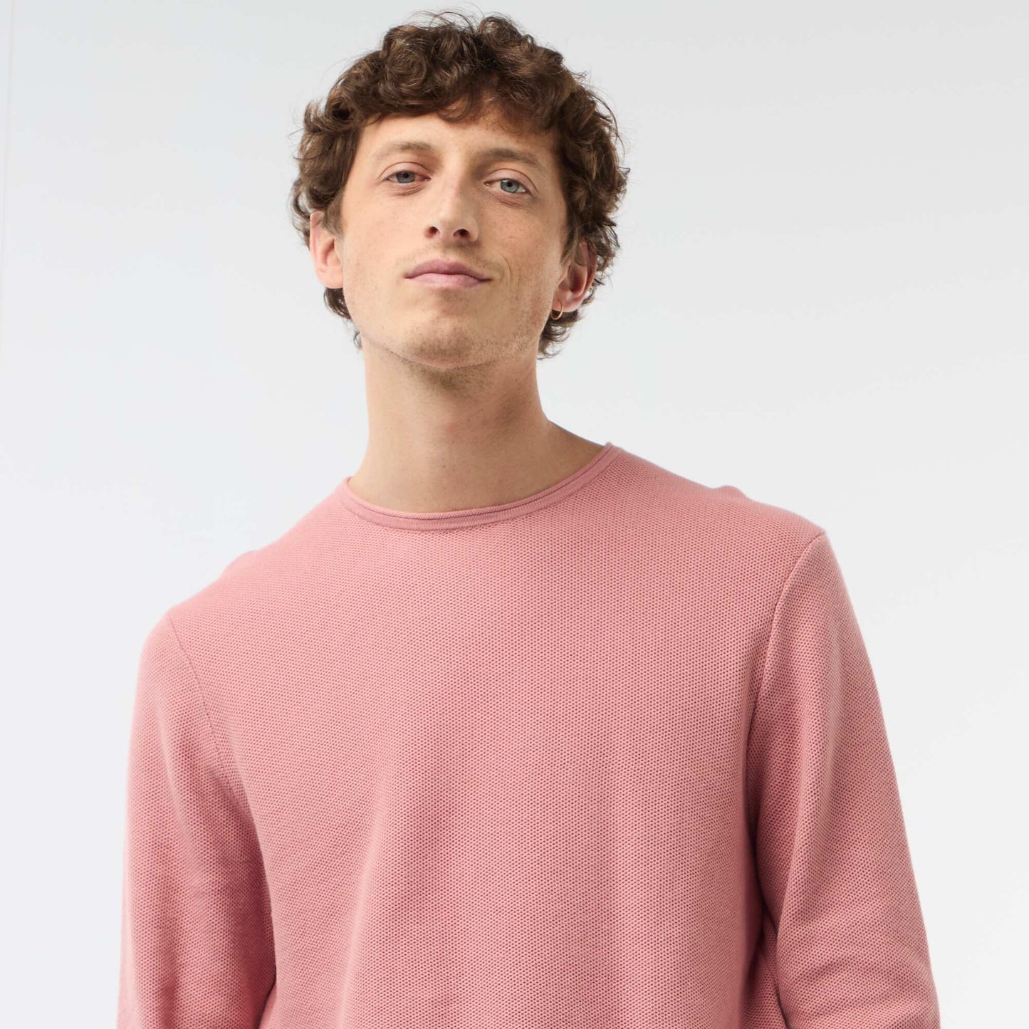 Sweater de punto nido de abeja ROSA