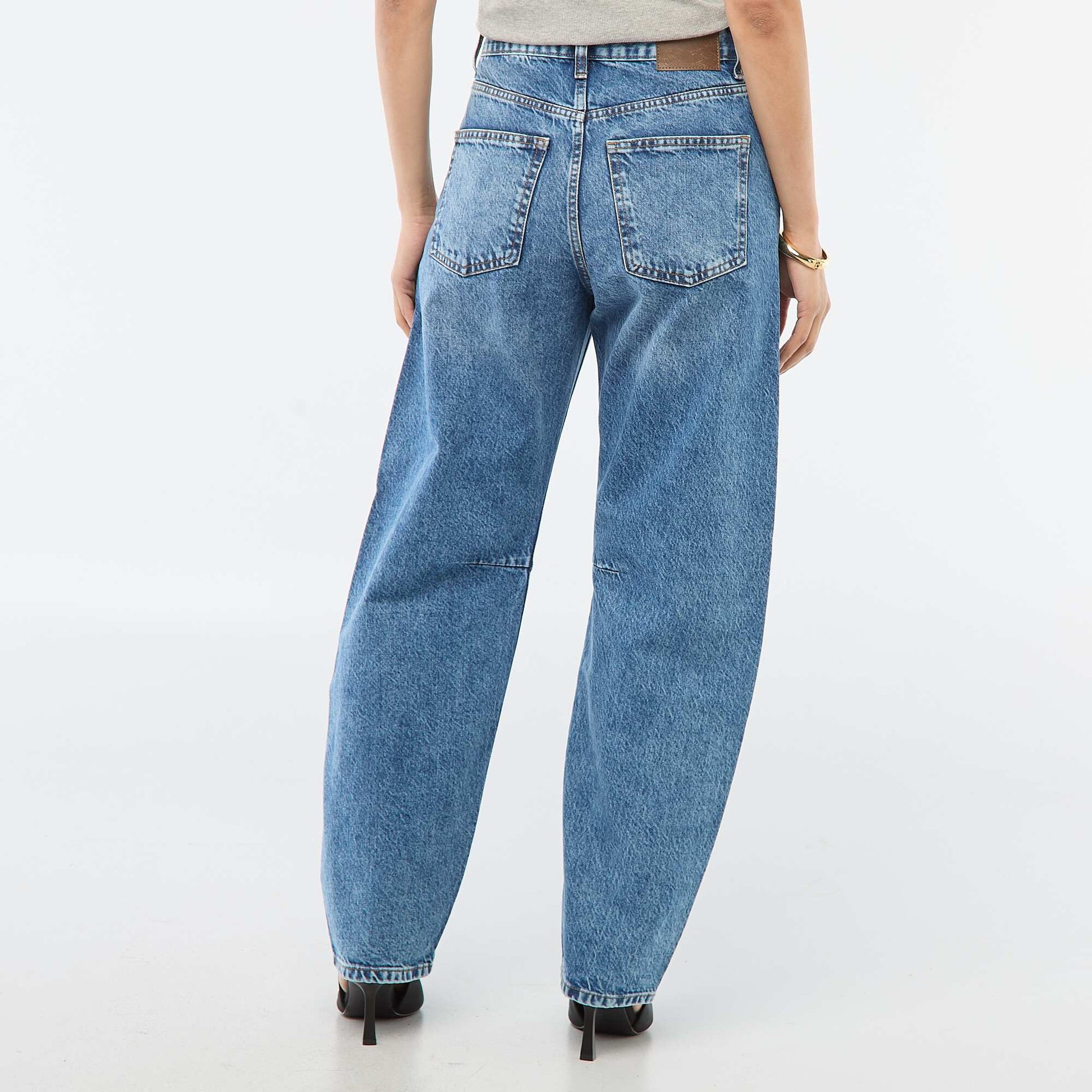 Pantalón jean globo de algodón AZUL
