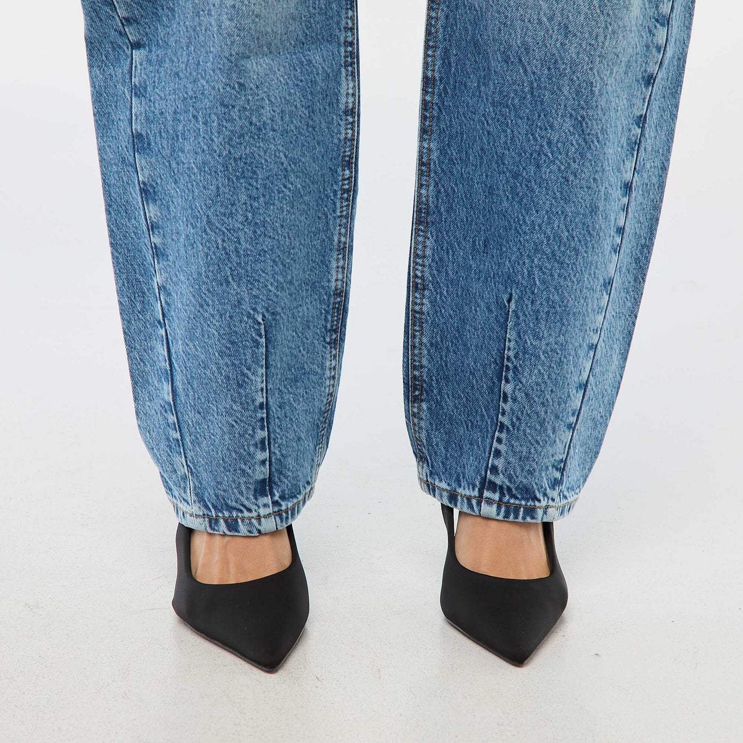 Pantalón jean globo de algodón AZUL