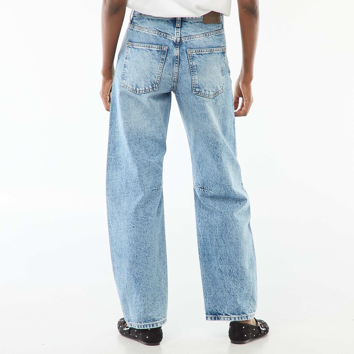 Pantalón jean globo de algodón AZUL