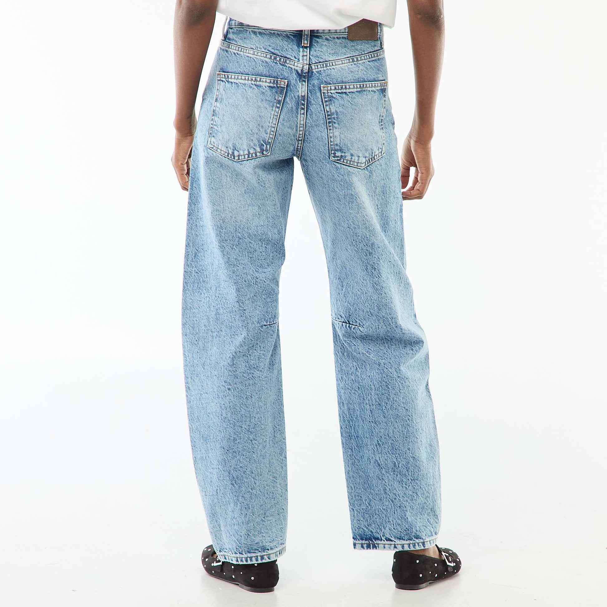 Pantalón jean globo de algodón AZUL