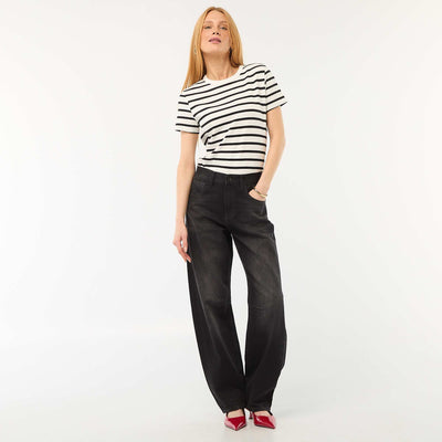 Pantalón jean globo de algodón GRIS