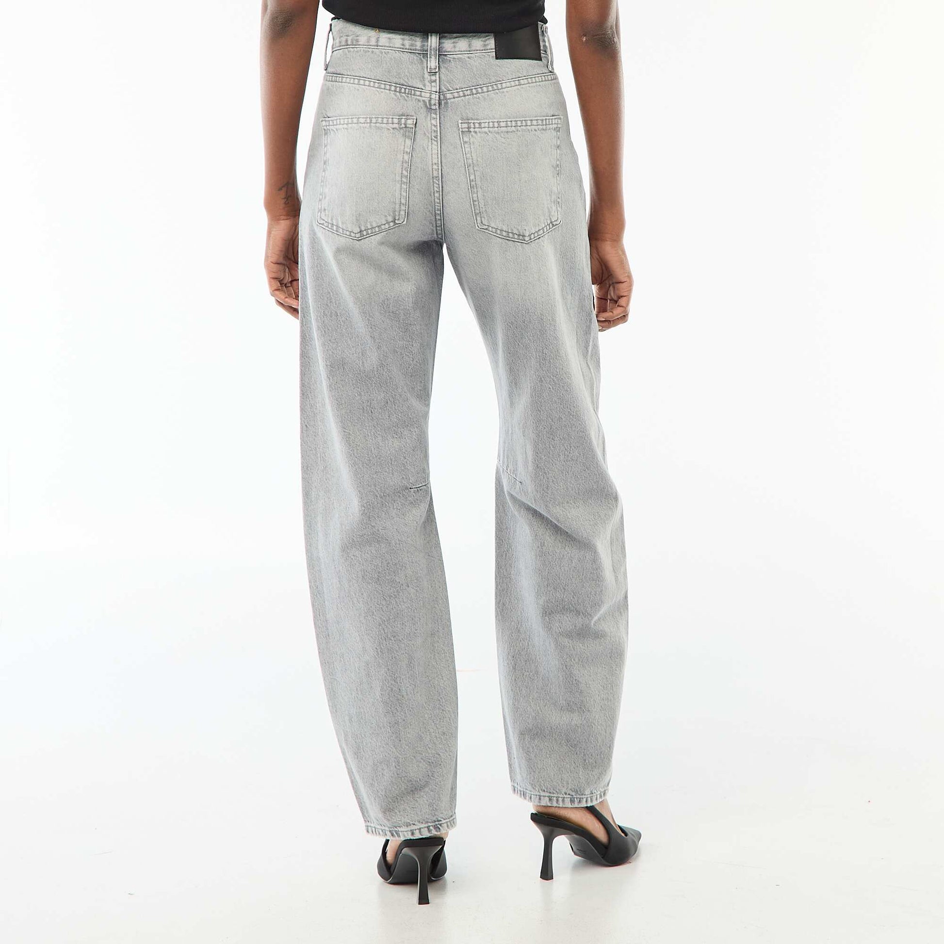 Pantalón jean globo de algodón GRIS