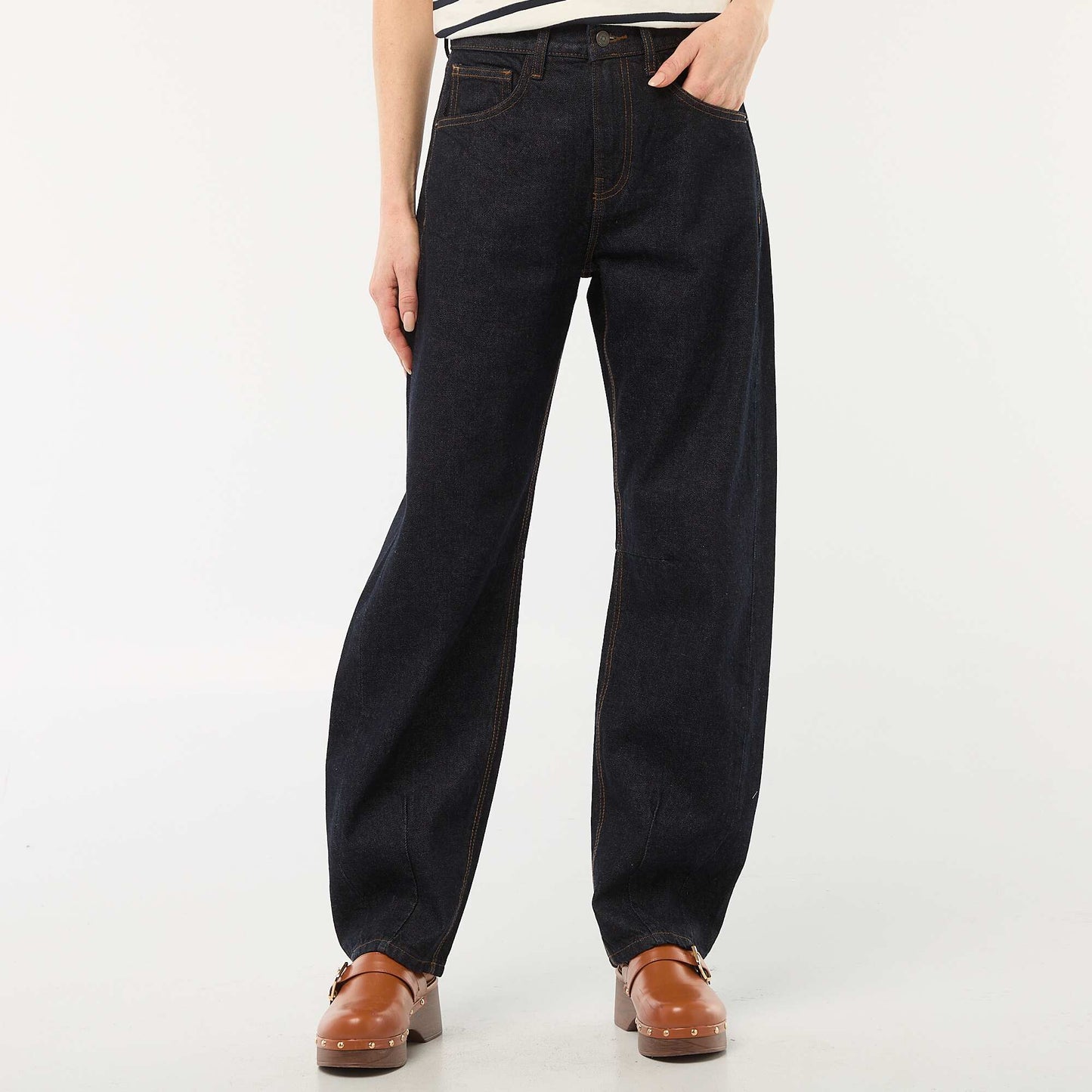 Pantalón jean globo de algodón AZUL