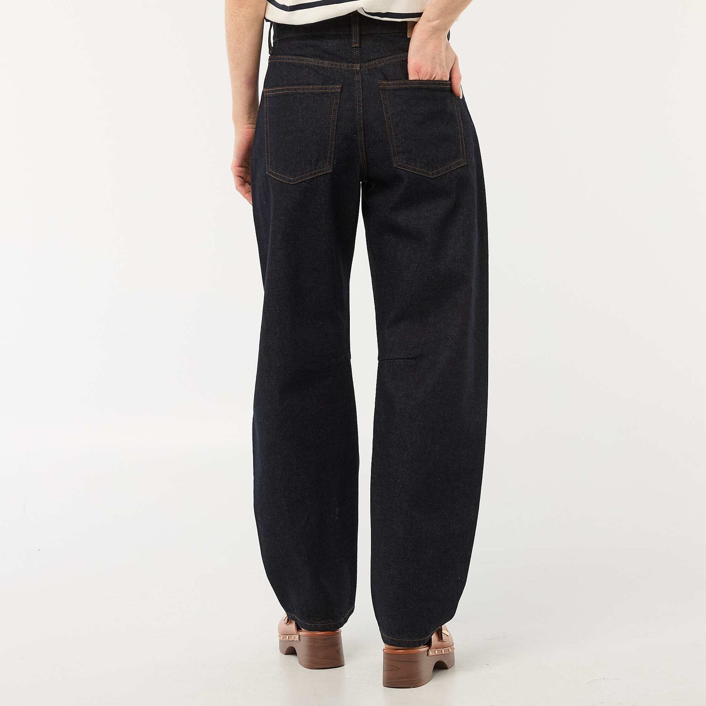 Pantalón jean globo de algodón AZUL