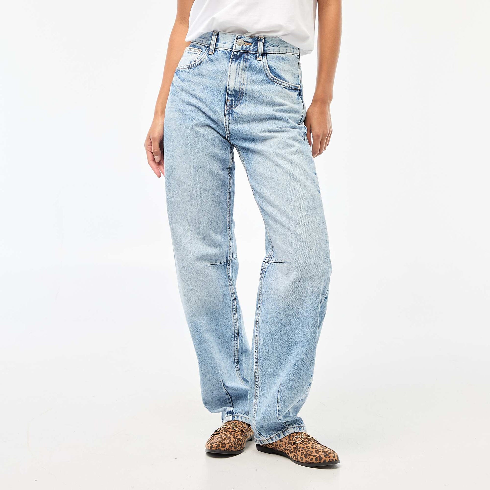 Pantalón jean globo de algodón AZUL