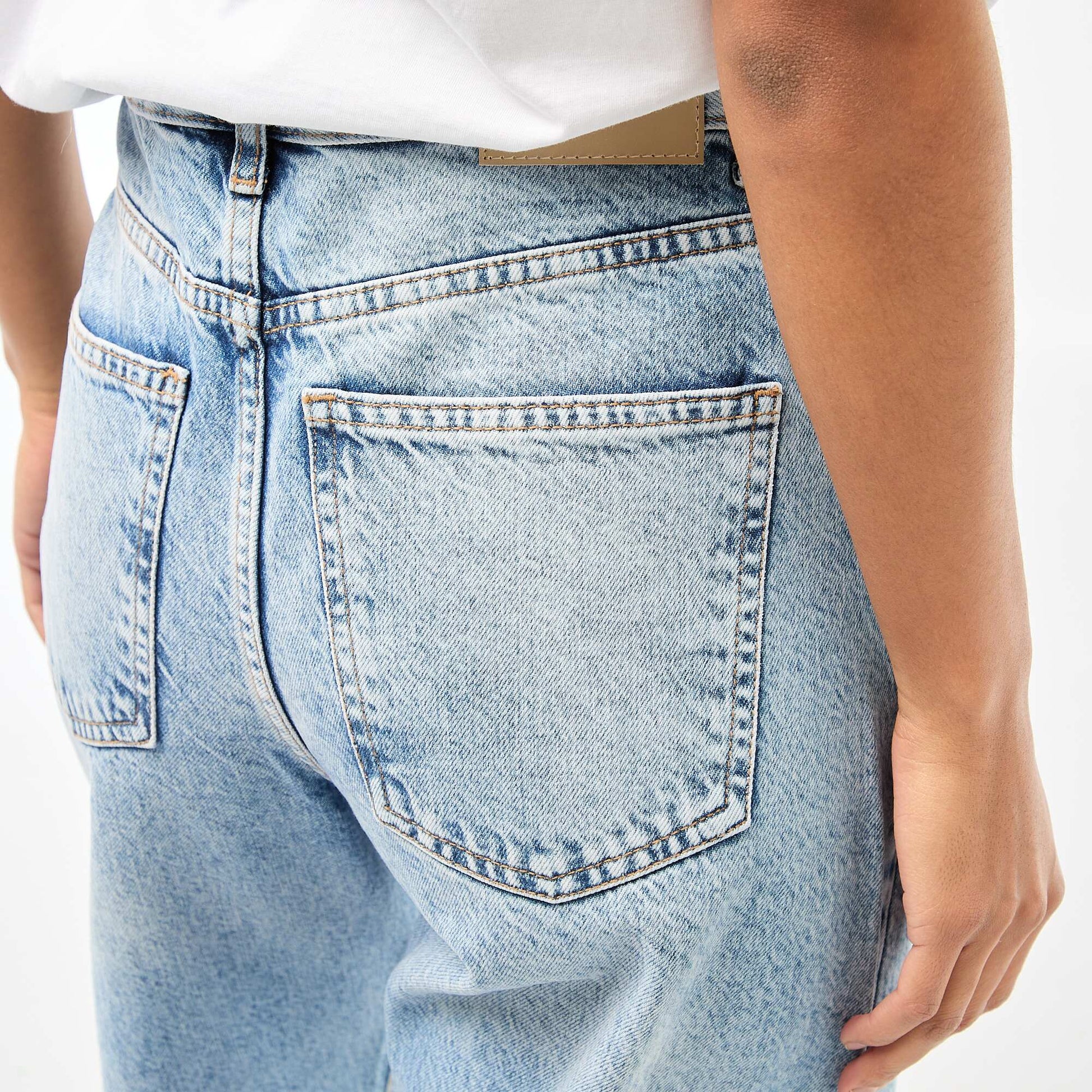 Pantalón jean globo de algodón AZUL