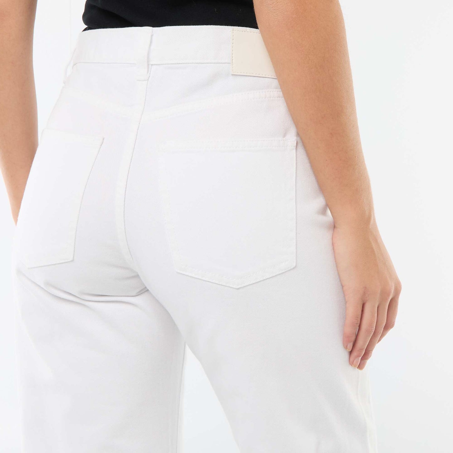 Pantalón denim barrel de algodón BLANCO