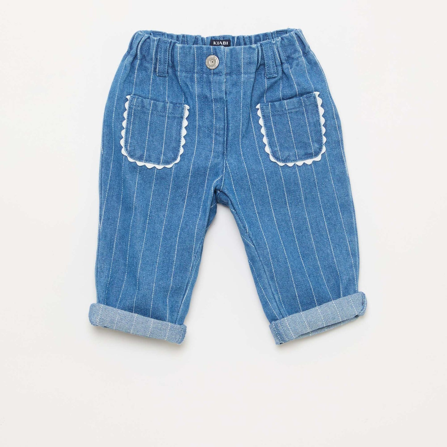 Pantalón jean con bolsillos de parche originales AZUL