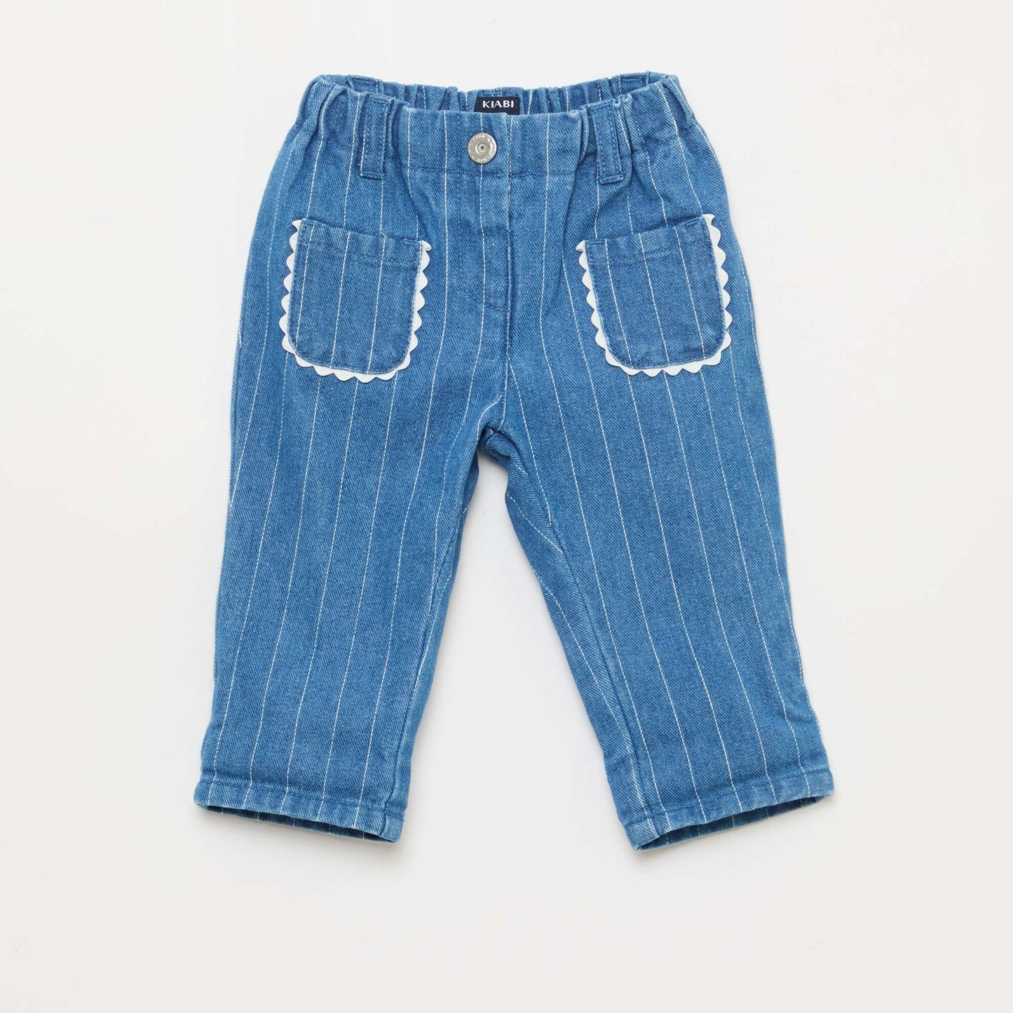Pantalón jean con bolsillos de parche originales AZUL
