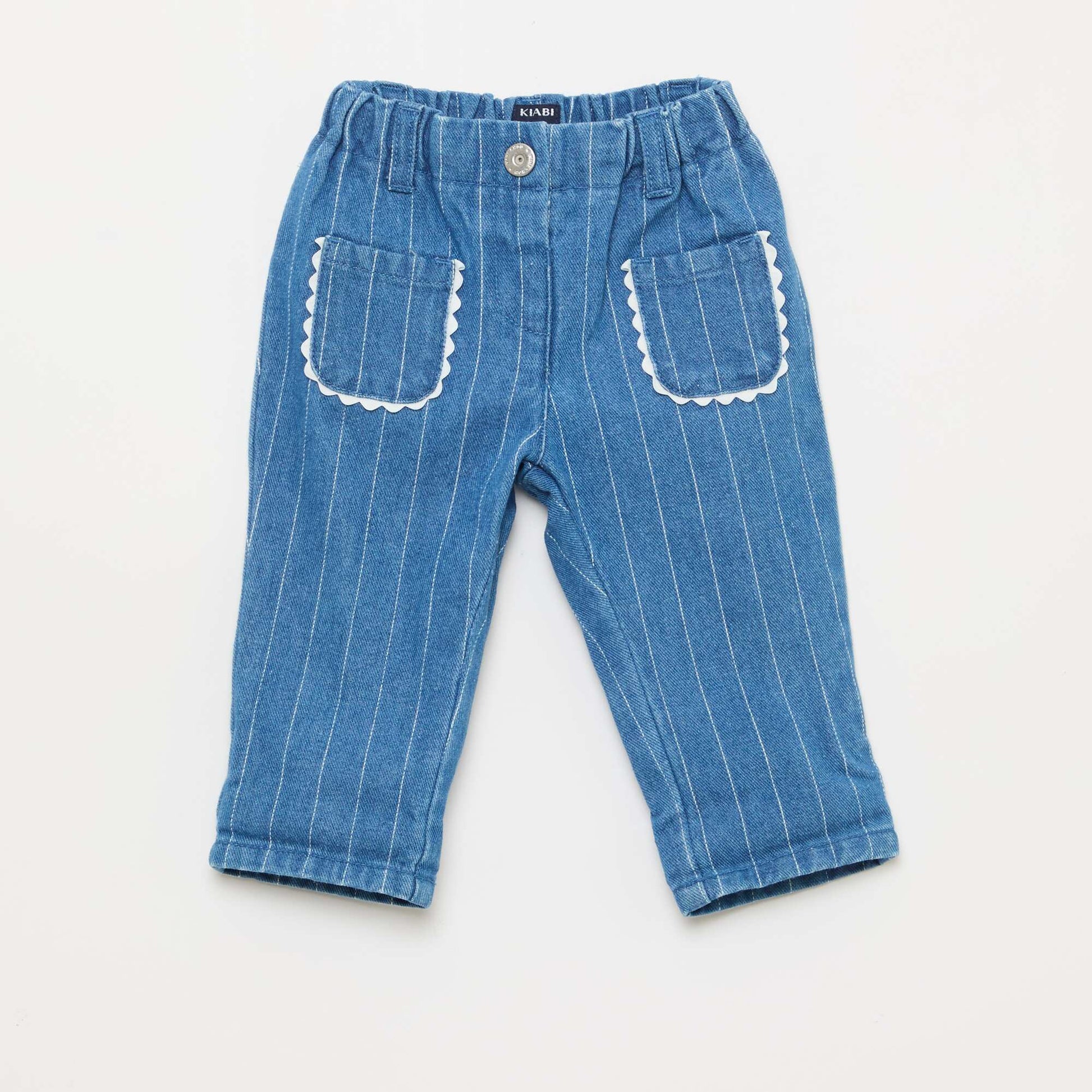 Pantalón jean con bolsillos de parche originales AZUL