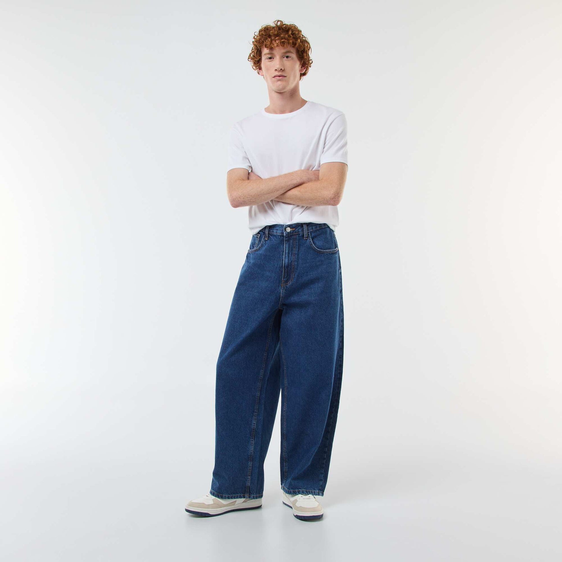 Baggy denim fit en algodón AZUL