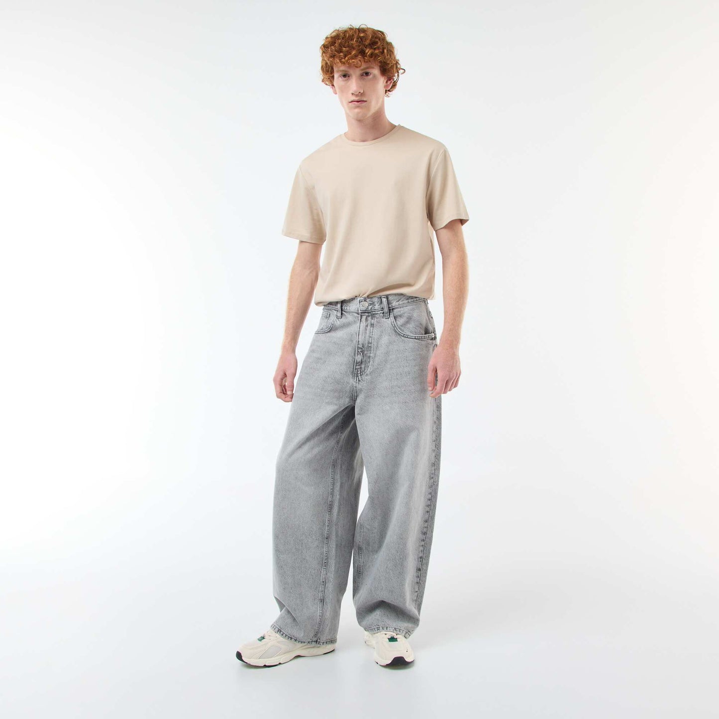 Baggy denim fit de algodón GRIS
