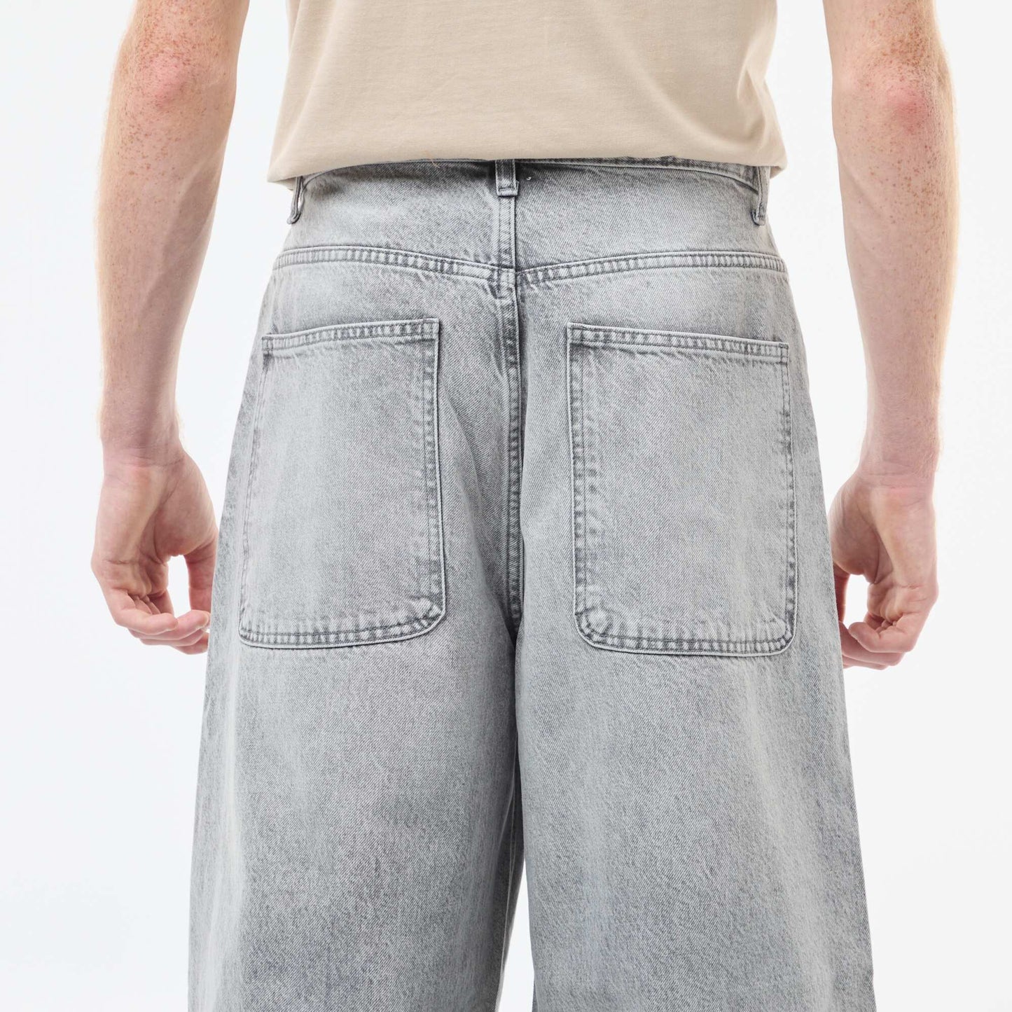 Baggy denim fit de algodón GRIS