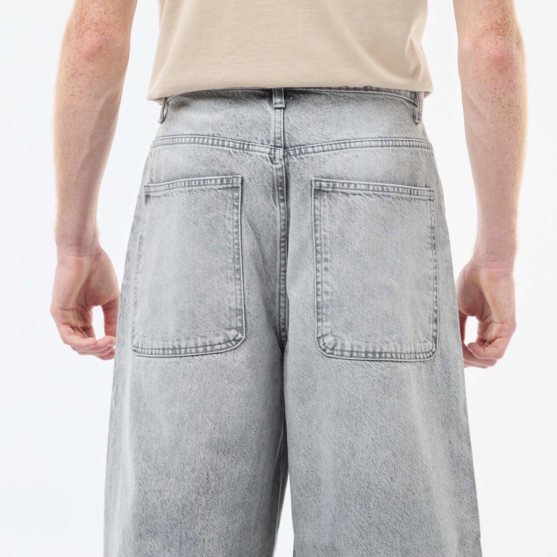 Baggy denim fit de algodón GRIS
