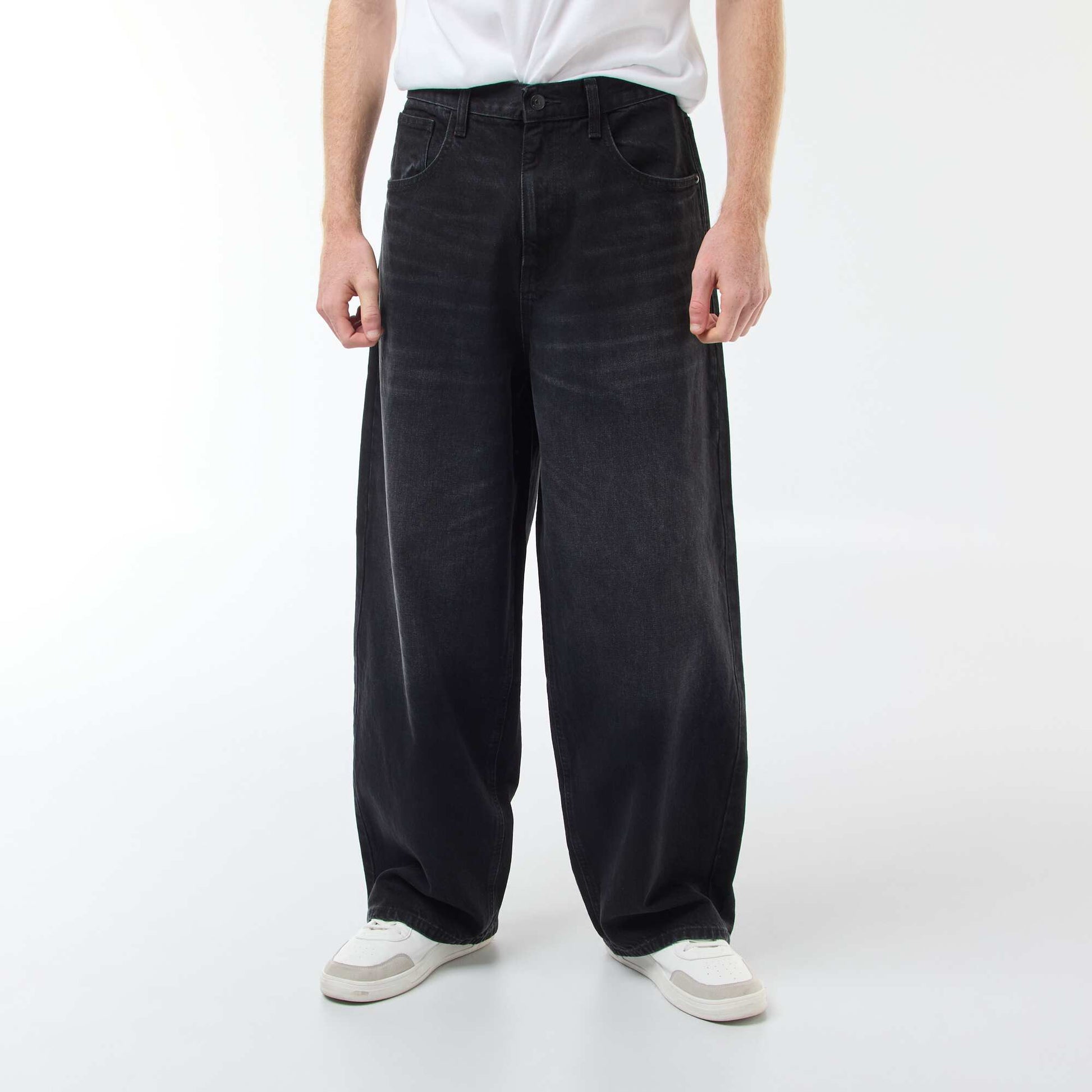 Baggy denim fit en algodón NEGRO