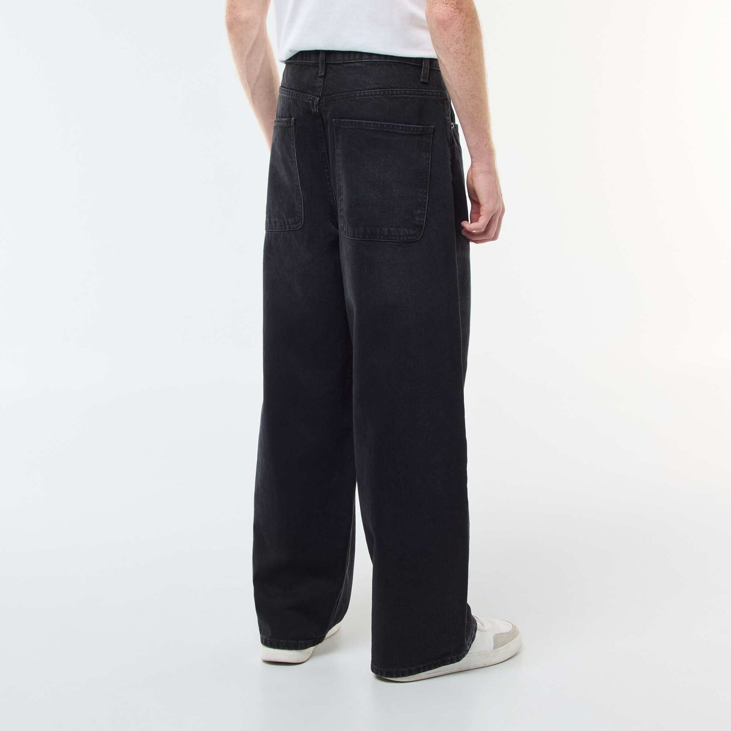 Baggy denim fit en algodón NEGRO