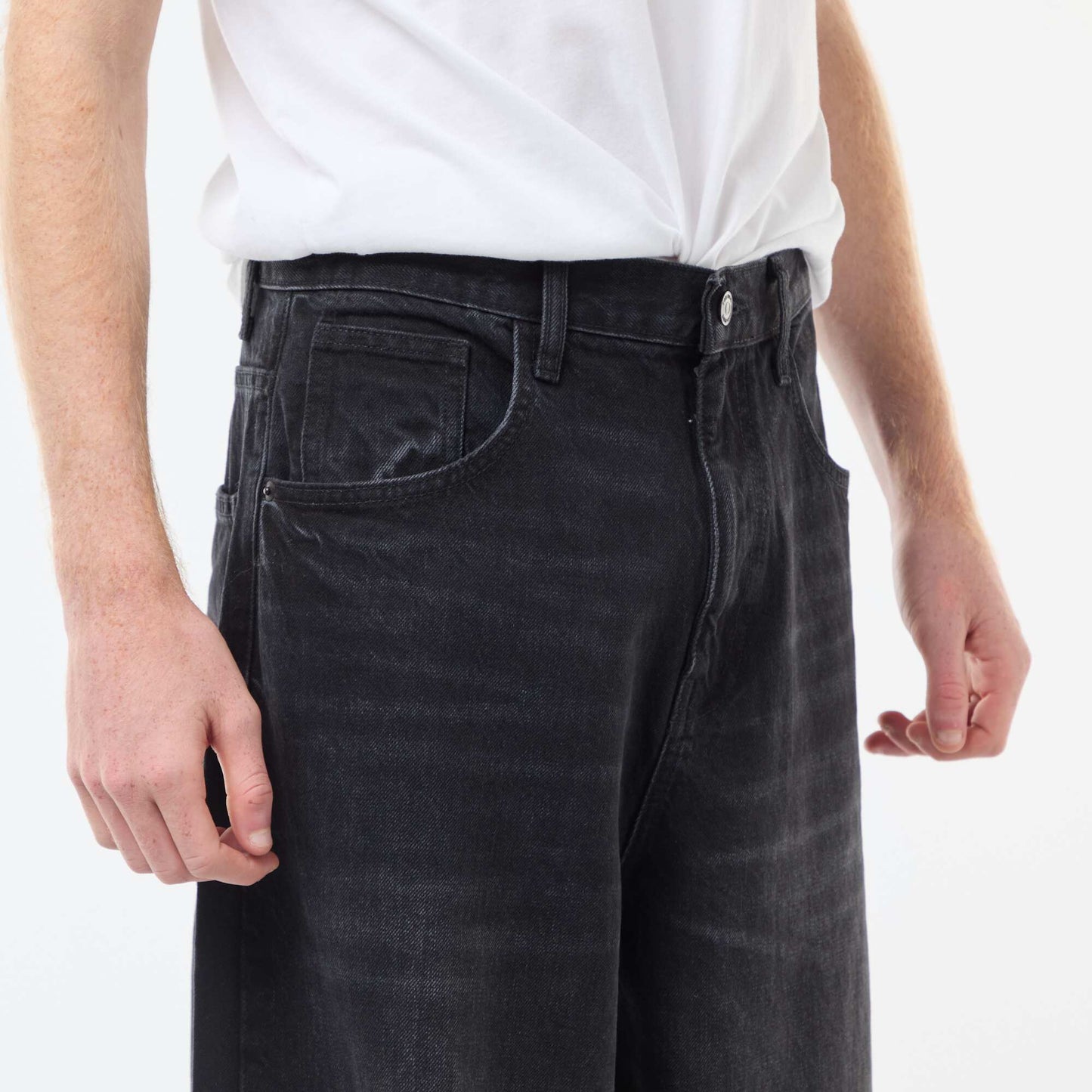 Baggy denim fit en algodón NEGRO