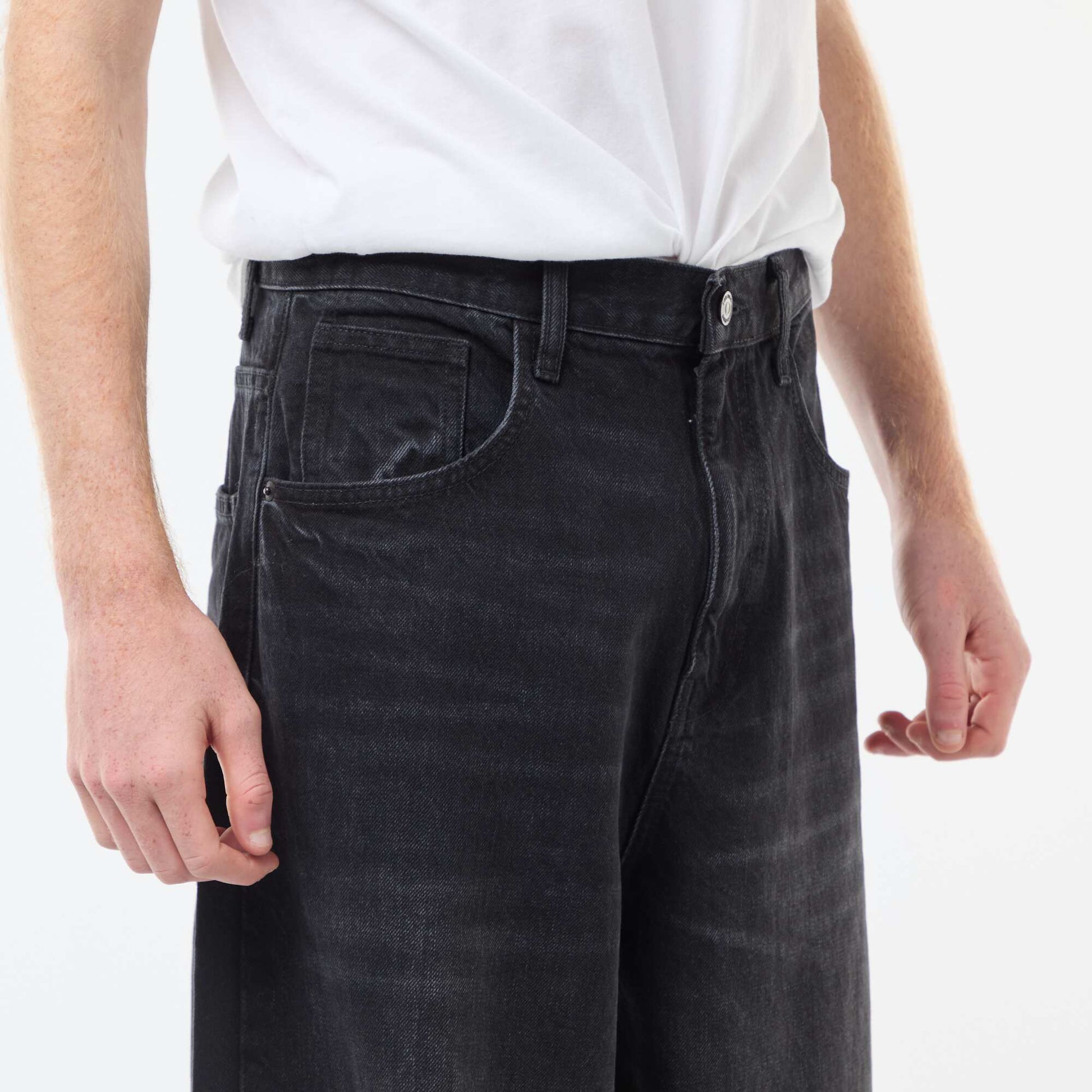 Baggy denim fit en algodón NEGRO