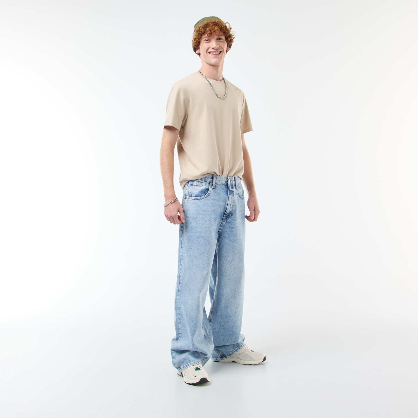 Baggy denim fit de algodón AZUL