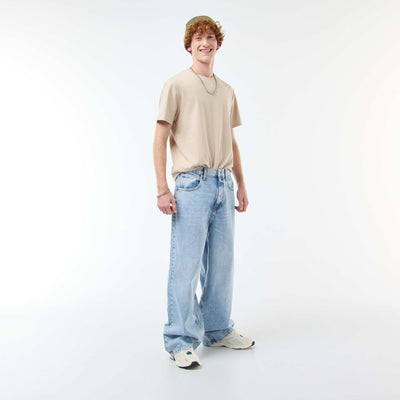 Baggy denim fit de algodón AZUL