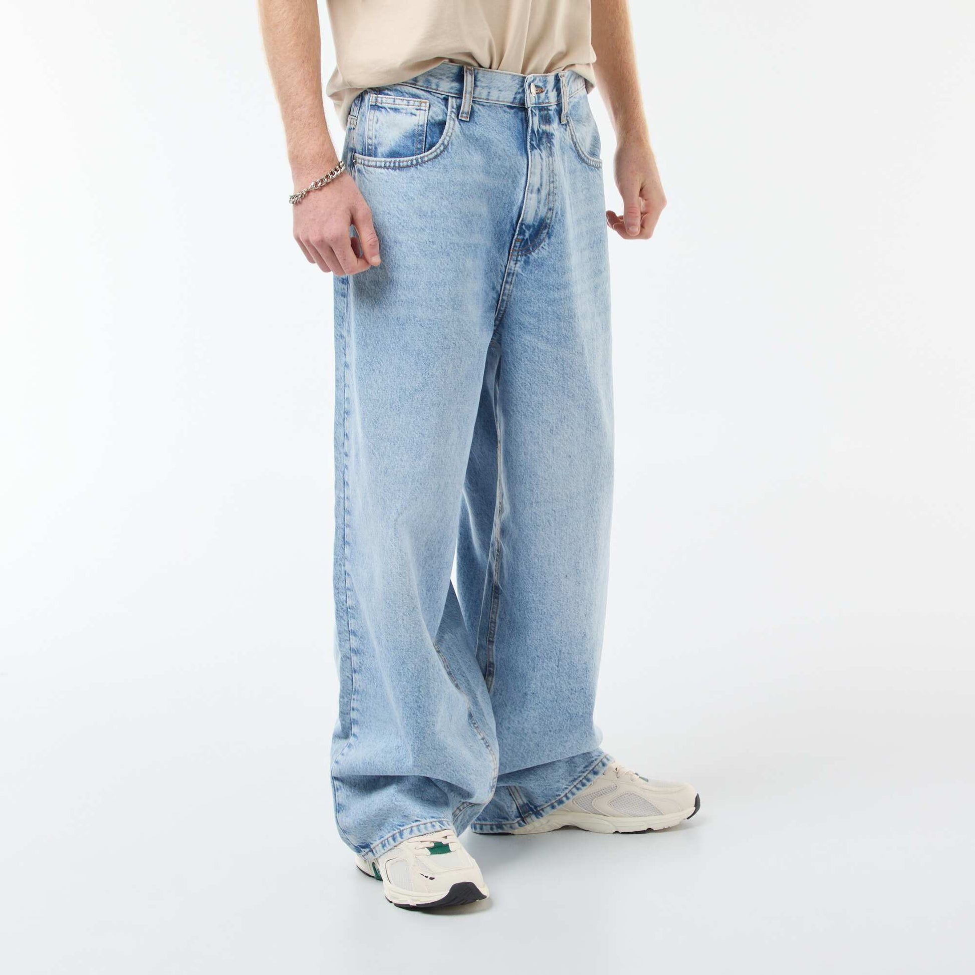 Baggy denim fit de algodón AZUL