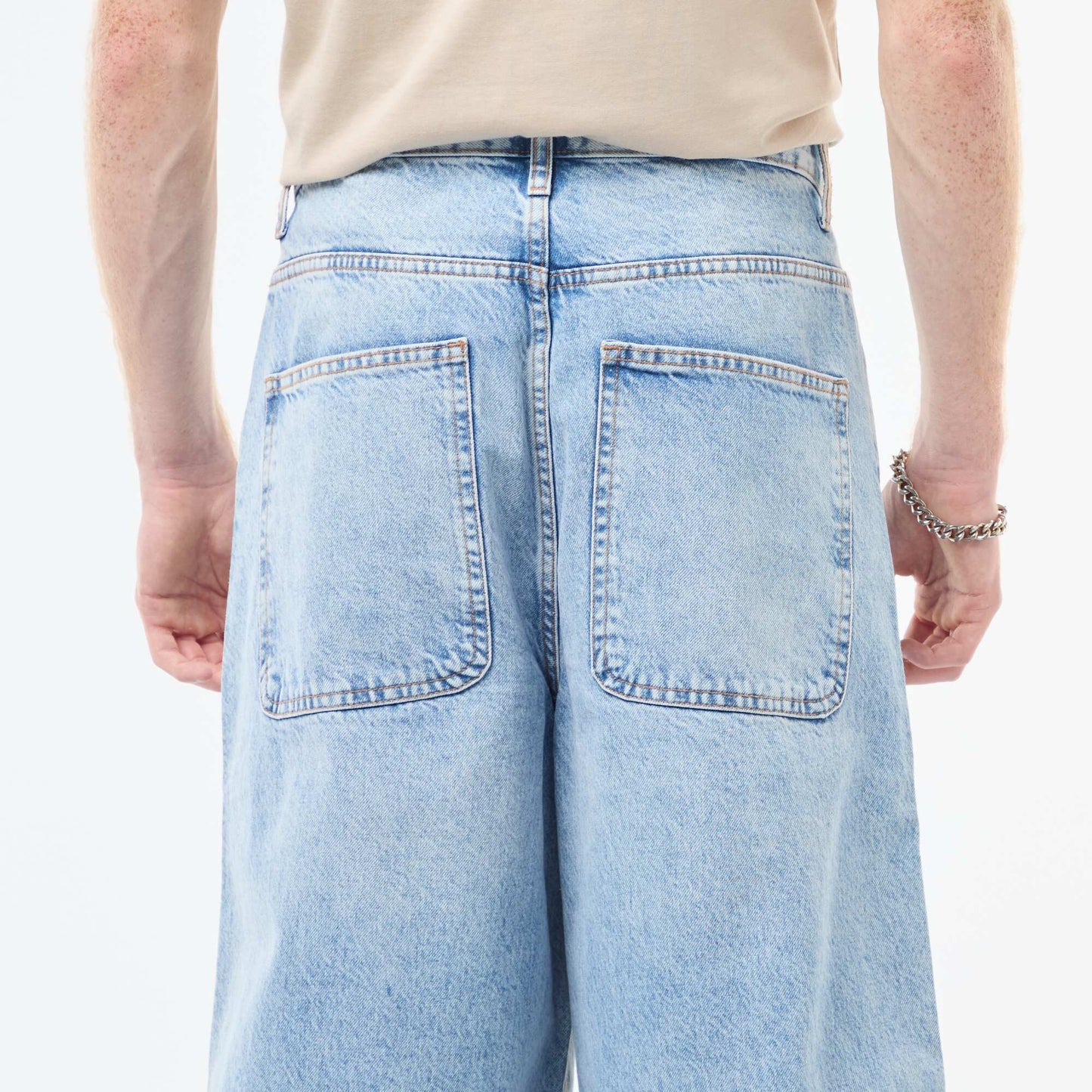 Baggy denim fit de algodón AZUL