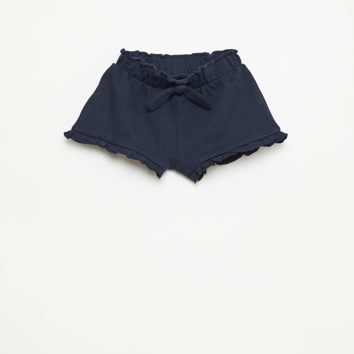 Pantalón corto con volantes y lazo en la cintura AZUL