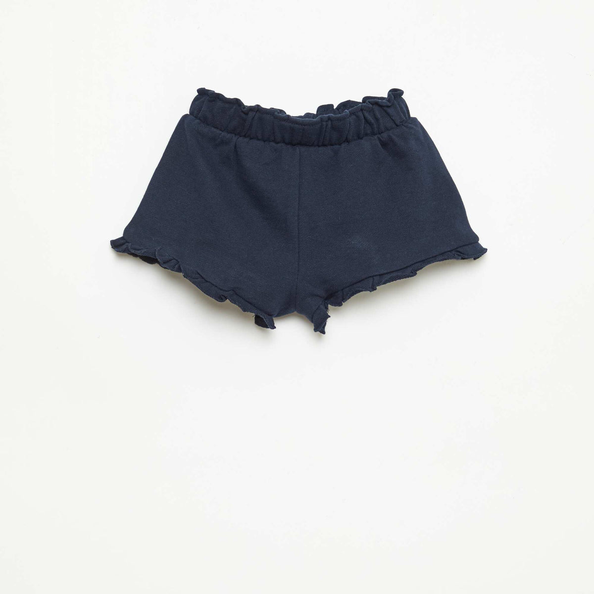 Pantalón corto con volantes y lazo en la cintura AZUL