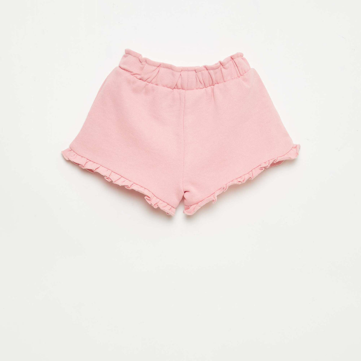 Pantalón corto con volantes y lazo en la cintura ROSA