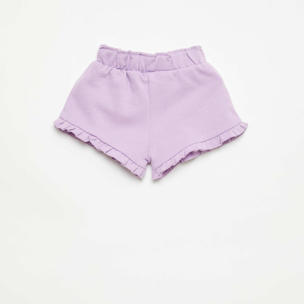 Pantalón corto con volantes y lazo en la cintura PURPURA