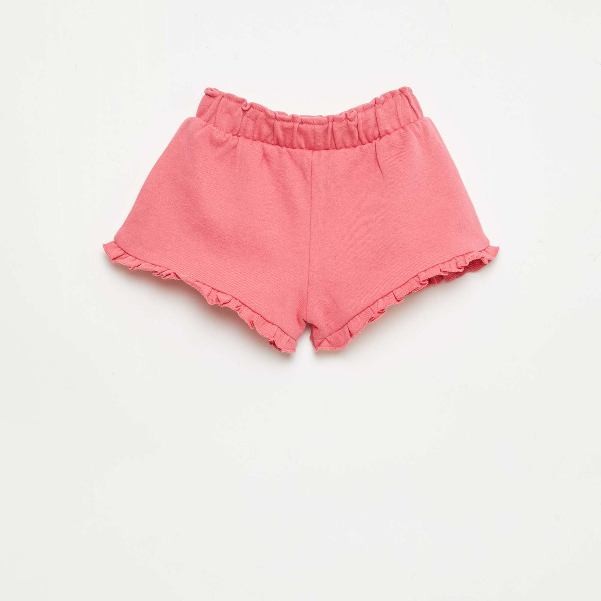 Pantalón corto con volantes y lazo en la cintura FUCSIA