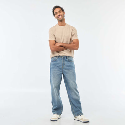 Jean recto / regular fit con 5 bolsillos AZUL