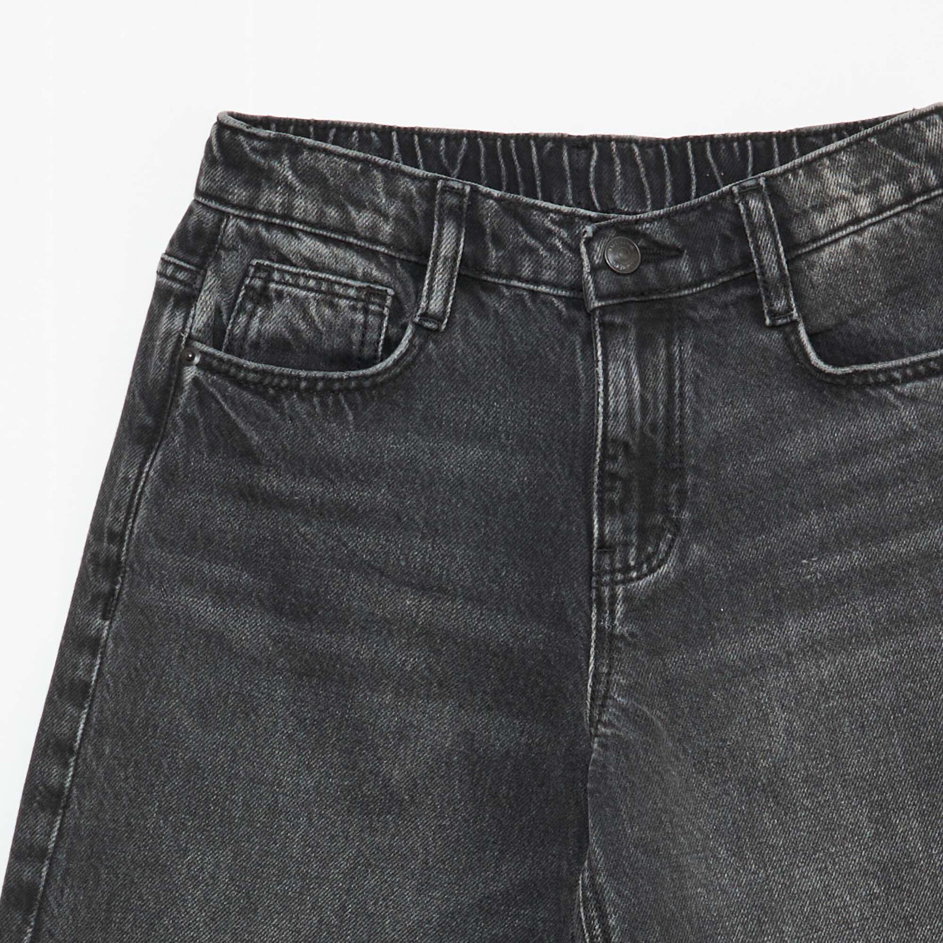 Jean baggy liso 5 bolsillos NEGRO