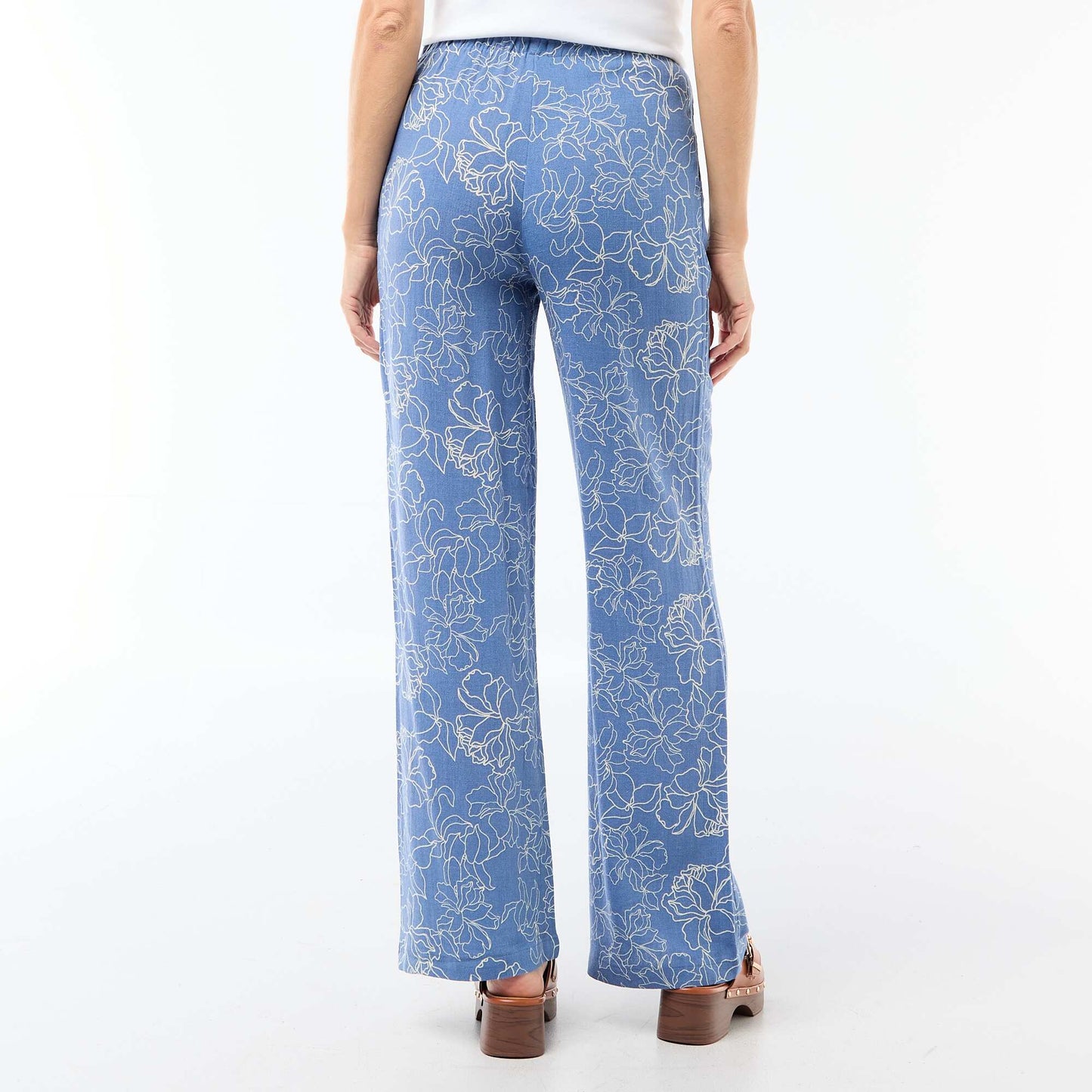 Pantalón de lino con 2 bolsillos AZUL