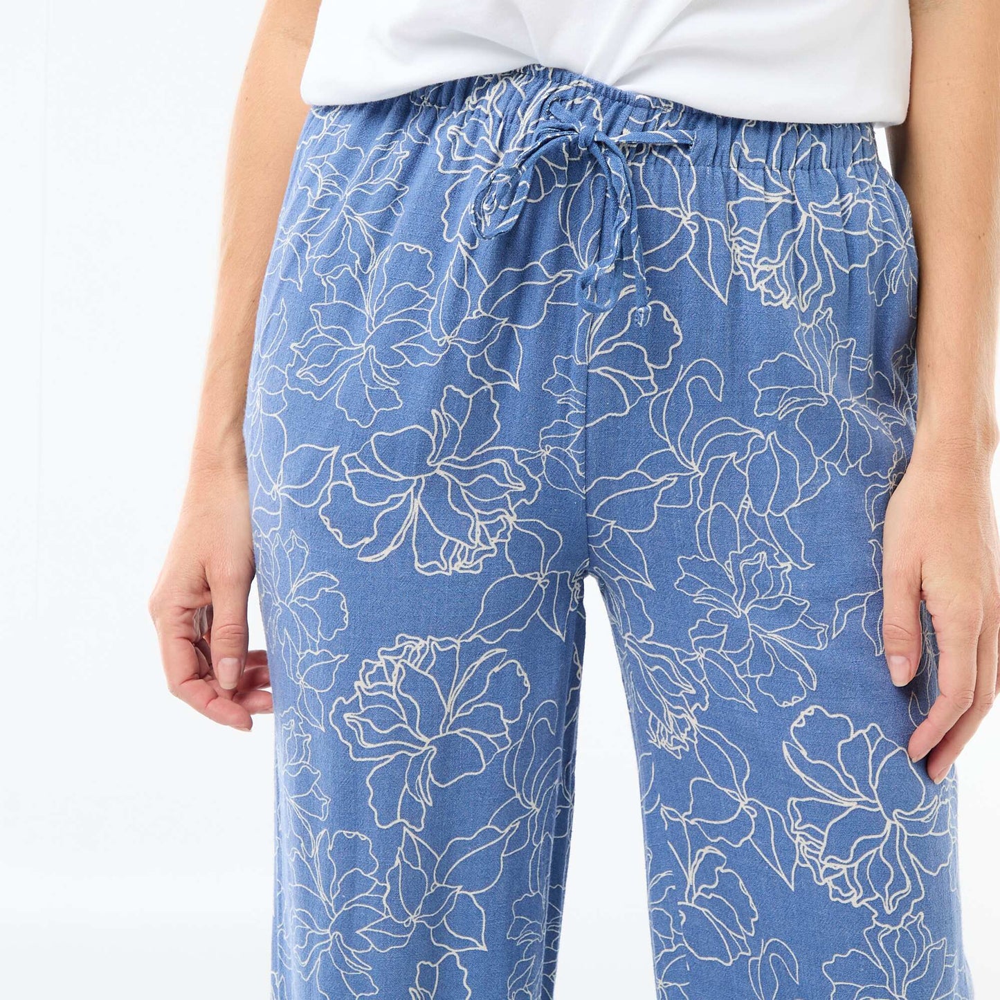 Pantalón de lino con 2 bolsillos AZUL