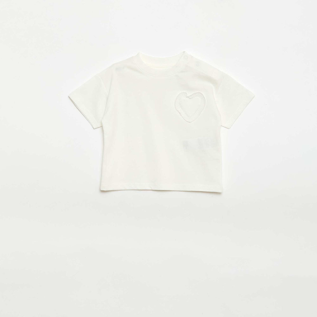 Pack de 2 camisetas con detalle en el pecho BEIGE