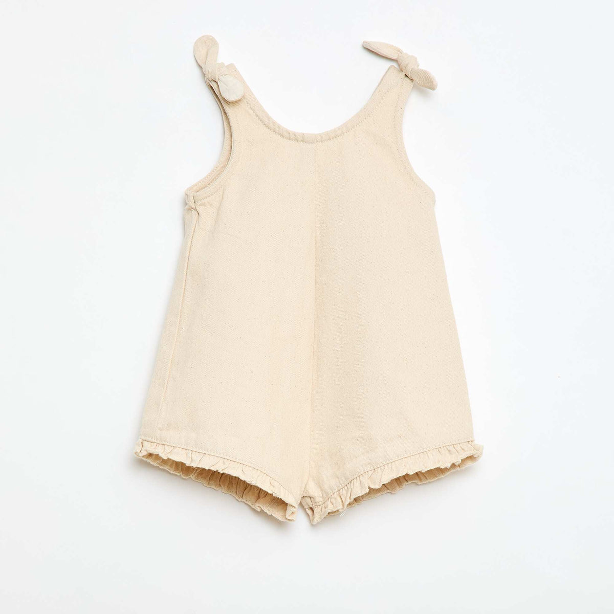 Mono corto en twill con tirantes BLANCO