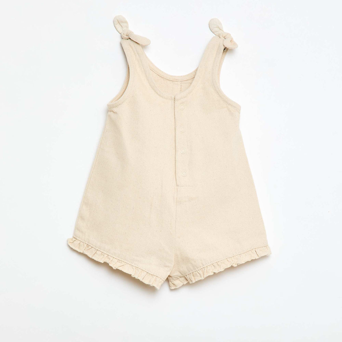 Mono corto en twill con tirantes BLANCO