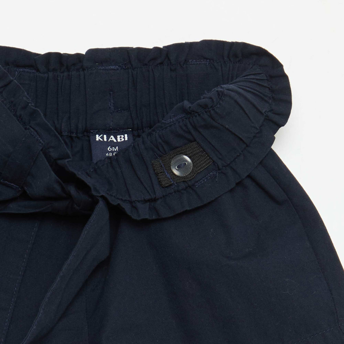 Pantalón corto de popelina con cinturón para anudar AZUL