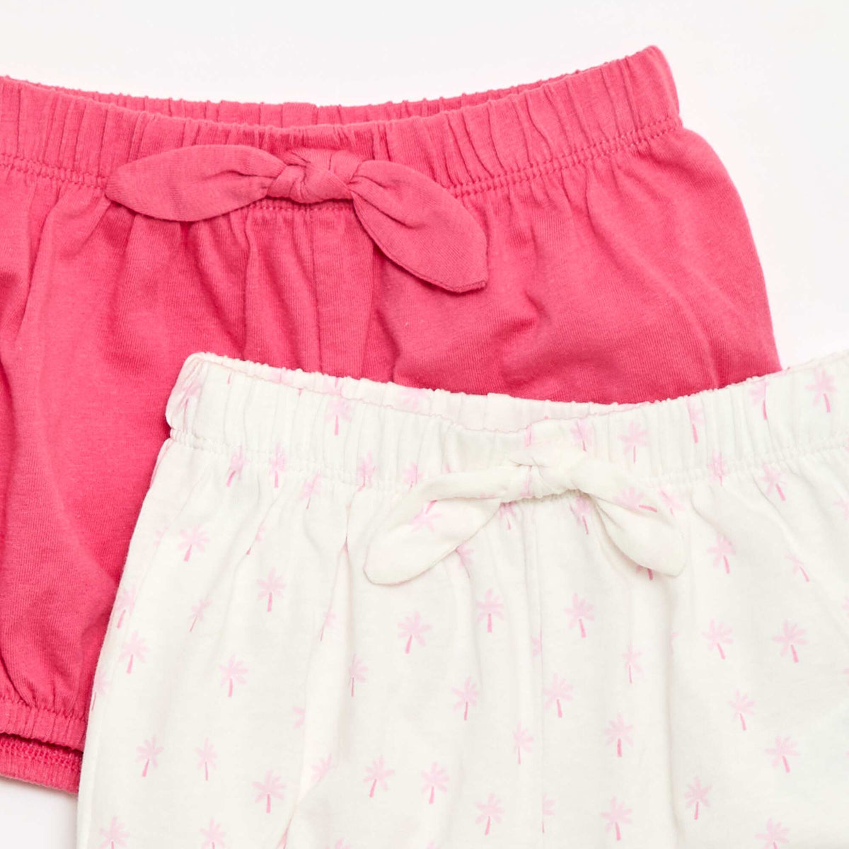 Pack de 2 pantalones cortos con lazos de fantasía BLANCO