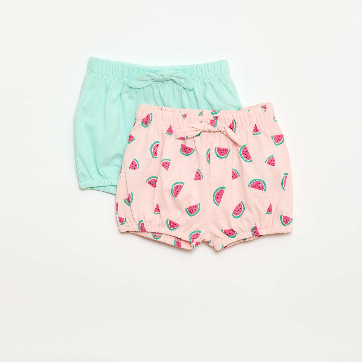 Pack de 2 pantalones cortos con lazos de fantasía ROSA