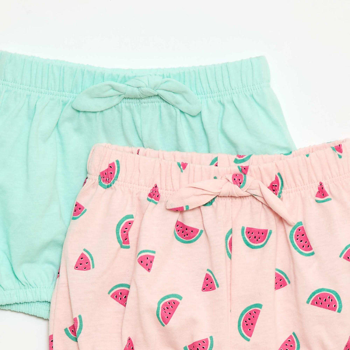 Pack de 2 pantalones cortos con lazos de fantasía ROSA