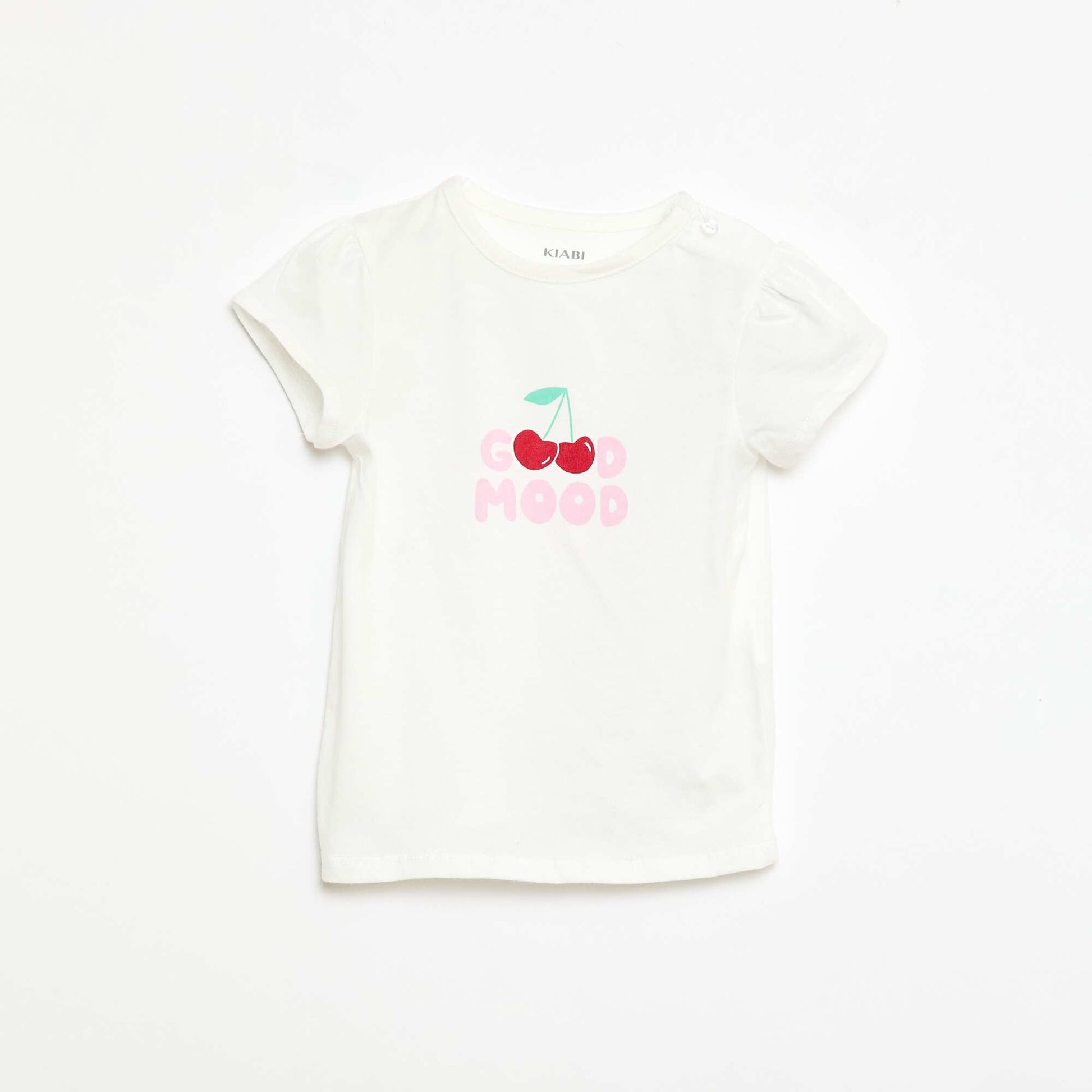 Camiseta de punto con mangas cortas BLANCO