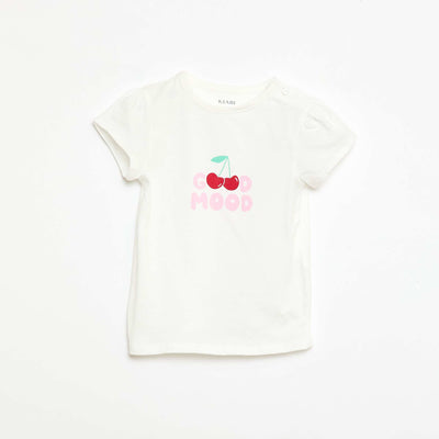 Camiseta de punto con mangas cortas BLANCO