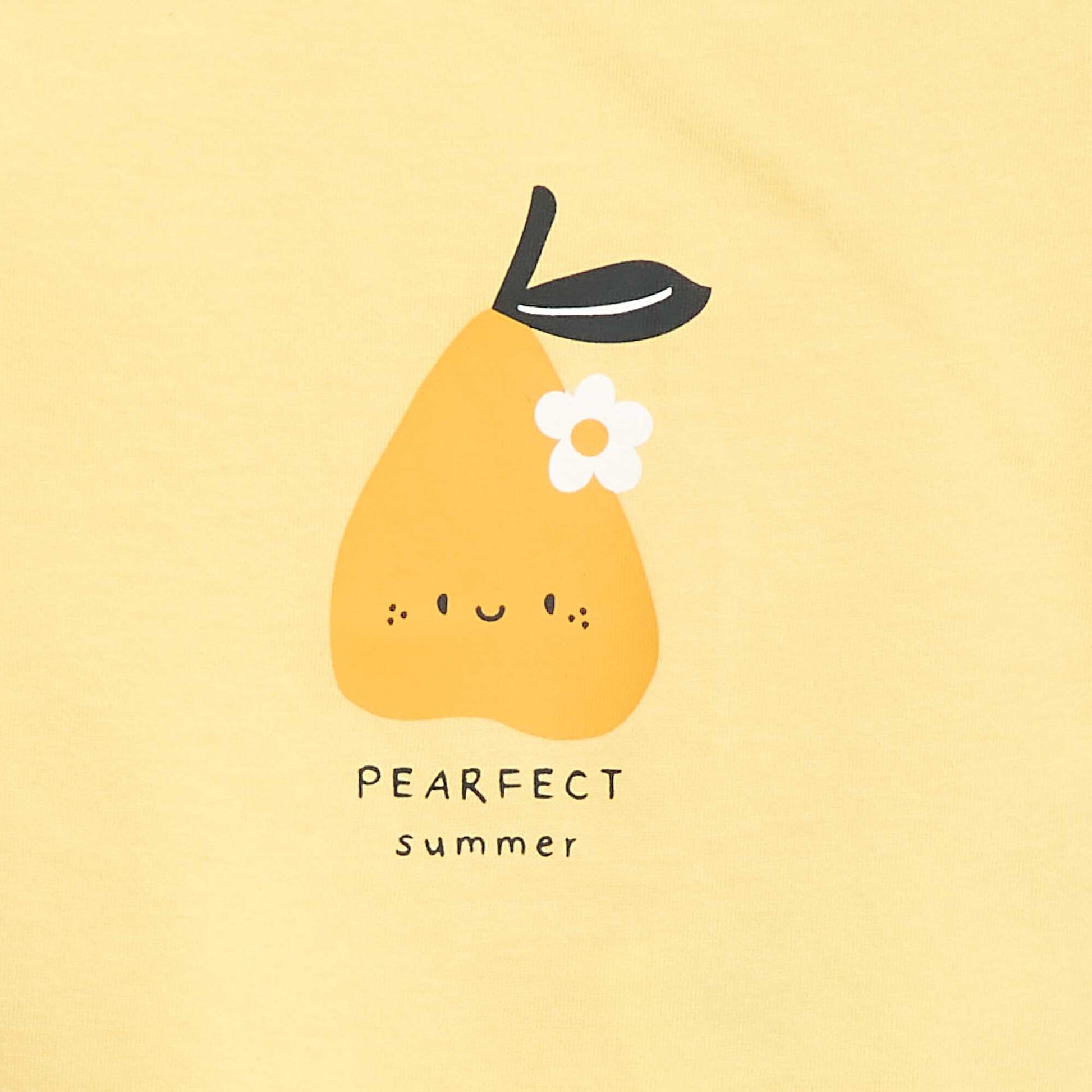 Camiseta de punto con mangas cortas AMARILLO